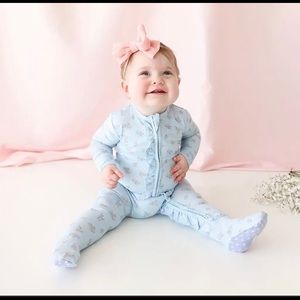 Posh peanut Grace Footie Ruffled Zippered One